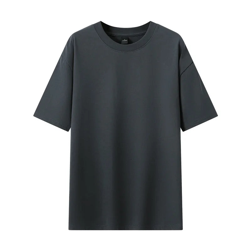 Men's Short Sleeve Heavy T-Shirt.100% Cotton,Short Sleeve O-Neck Top Tees,Plain Harajuku Clothing