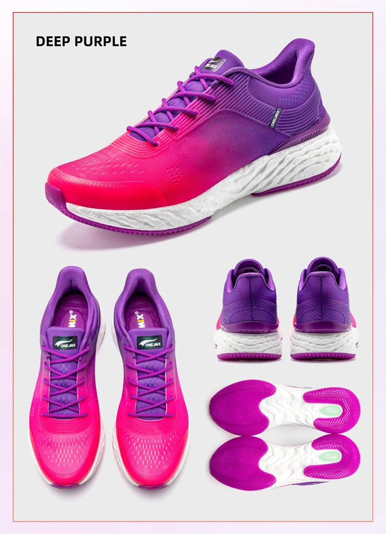ONEMIX Summer Breathable Mesh Sneakers for Women Jacquard Gradient Soft Tenis Jogging Shoes Lightweight Leisure Outdoor Sneakers