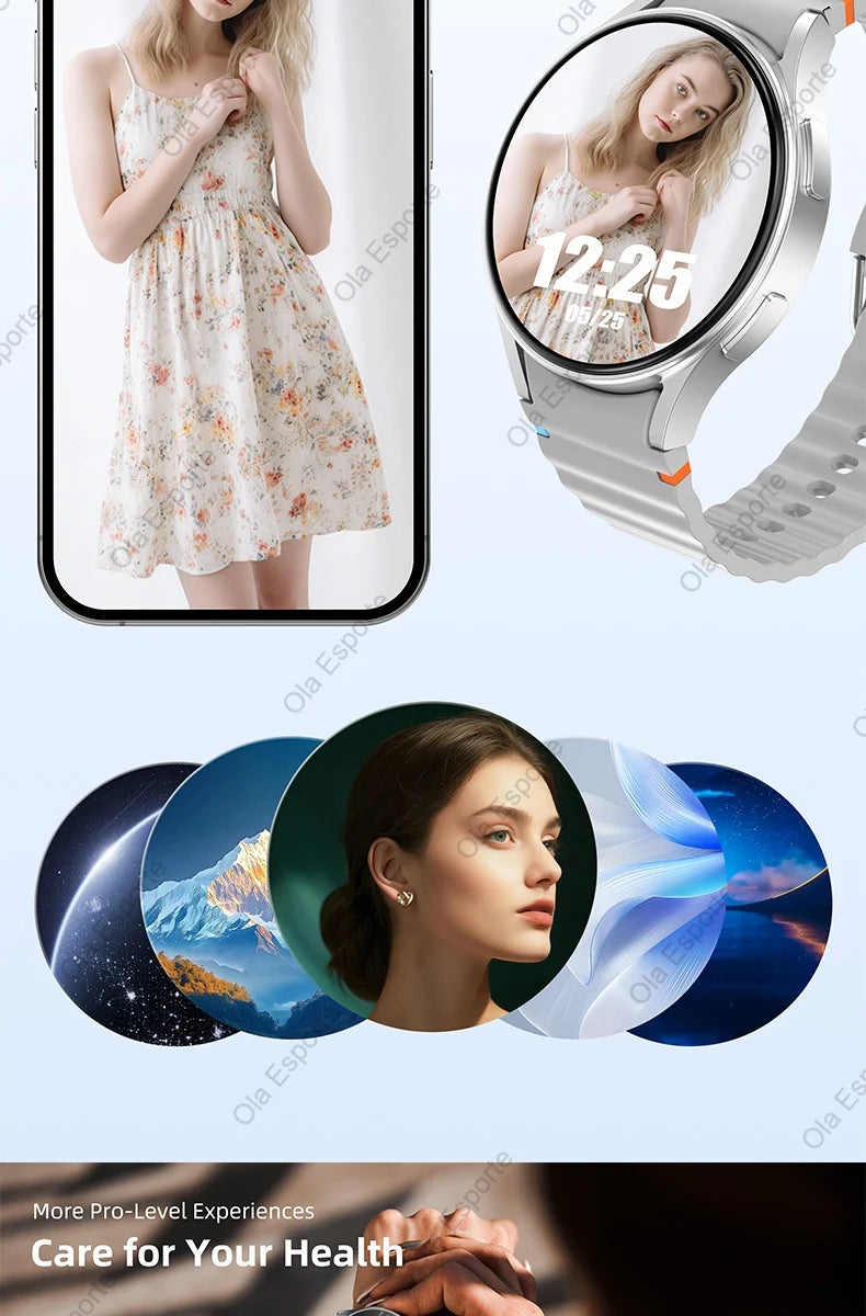2025 New Smart watch7 Men Women AMOLED Screen Health Monitor Watch Waterproof Voice Assistant Call Smart Watch For Android IOS