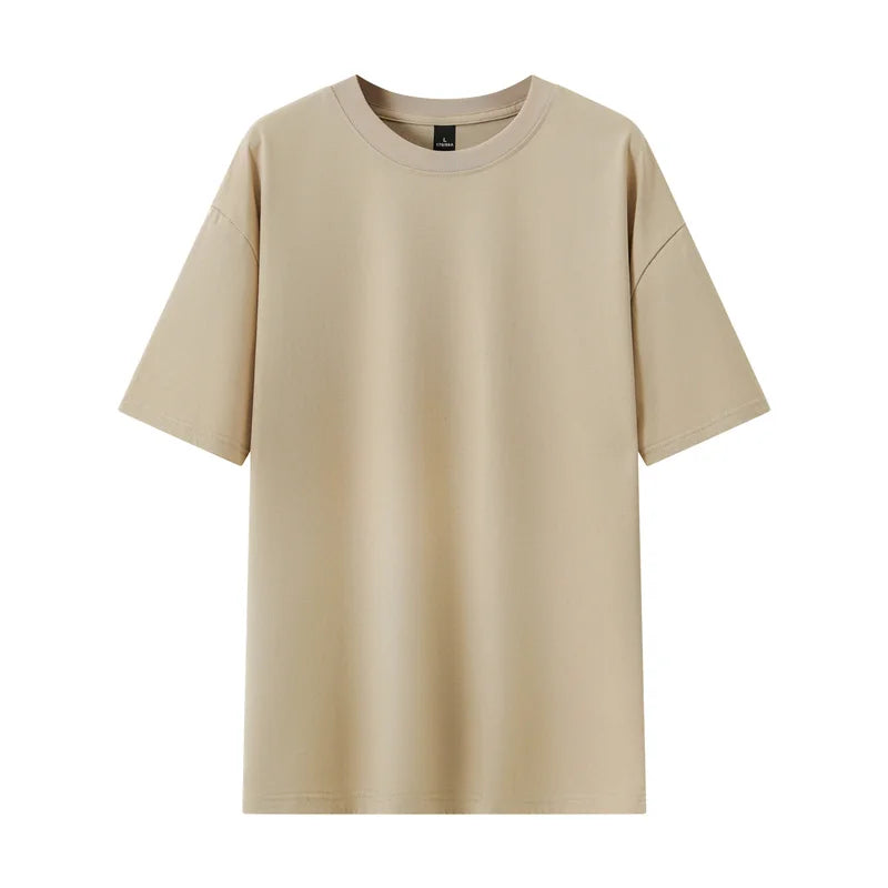 Men's Short Sleeve Heavy T-Shirt.100% Cotton,Short Sleeve O-Neck Top Tees,Plain Harajuku Clothing