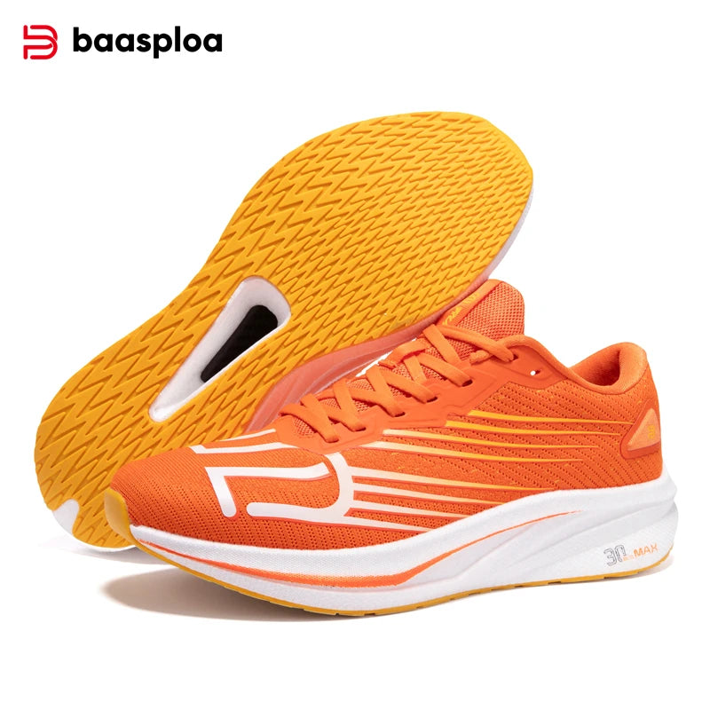 Baasploa Men Running Shoes 2025 New Professional Training Lightweight Sport Shoes Male Carbon Plate Mesh Breathable Sneakers