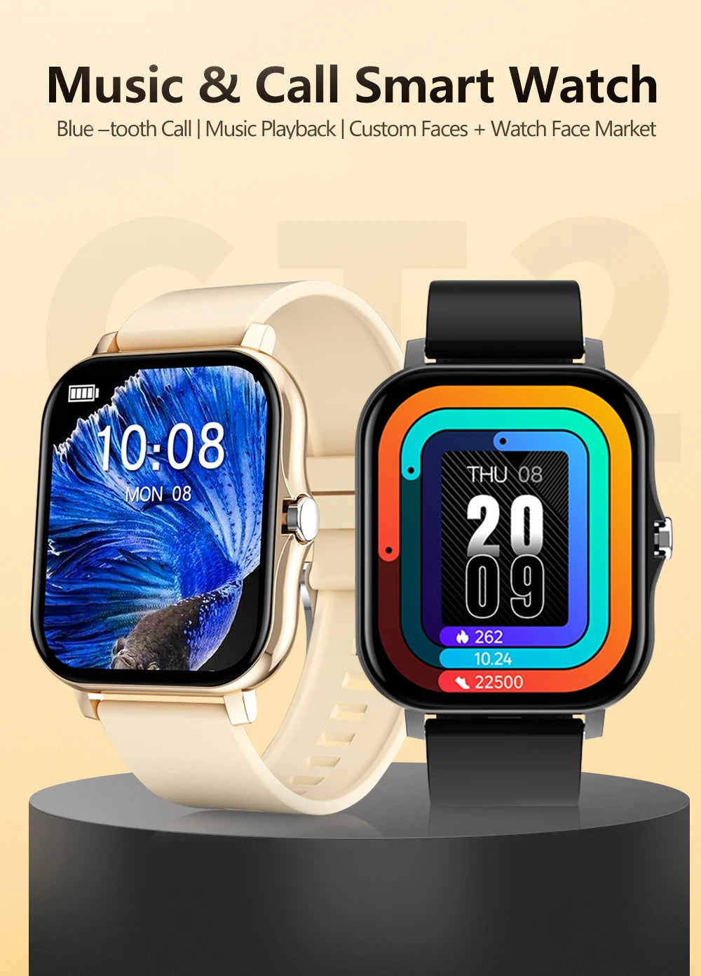 Sport Smart Watch Fitness Clock Health Monitor Waterproof Smartwatch Bluetooth Call Watches for Men Women IOS Xiaomi Huawei 2025
