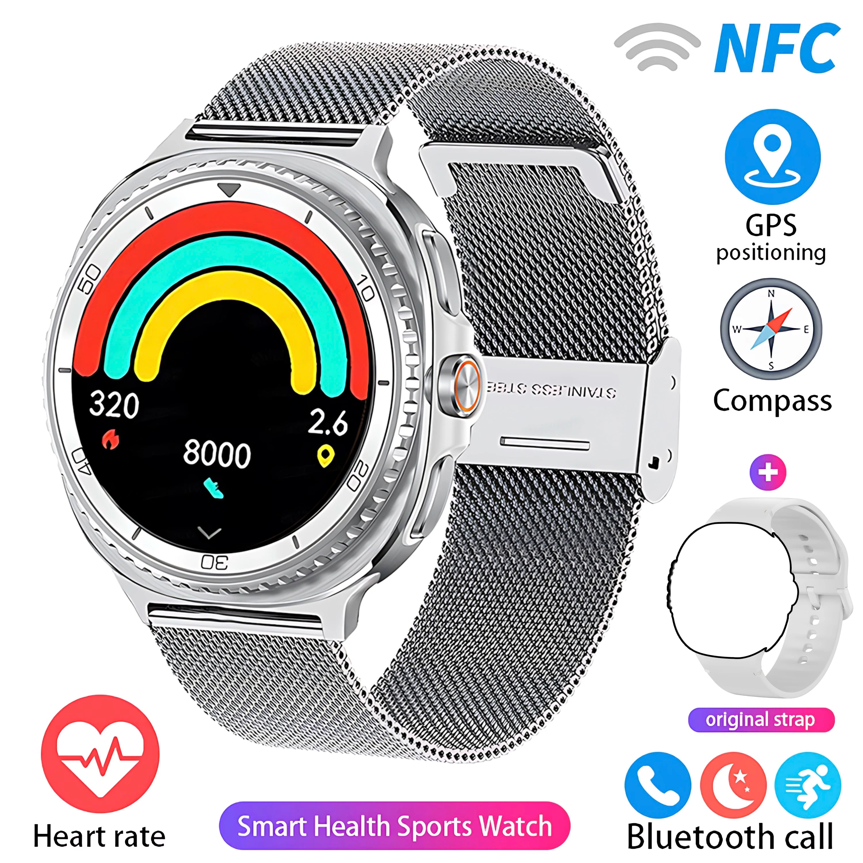 Watch 8 Ultra Classic GPS Compass NFC SmartWatch 46mm Version AMOLEL Rotating Dial BT Call 3ATM Waterproof Watch7 Upgraded Watch