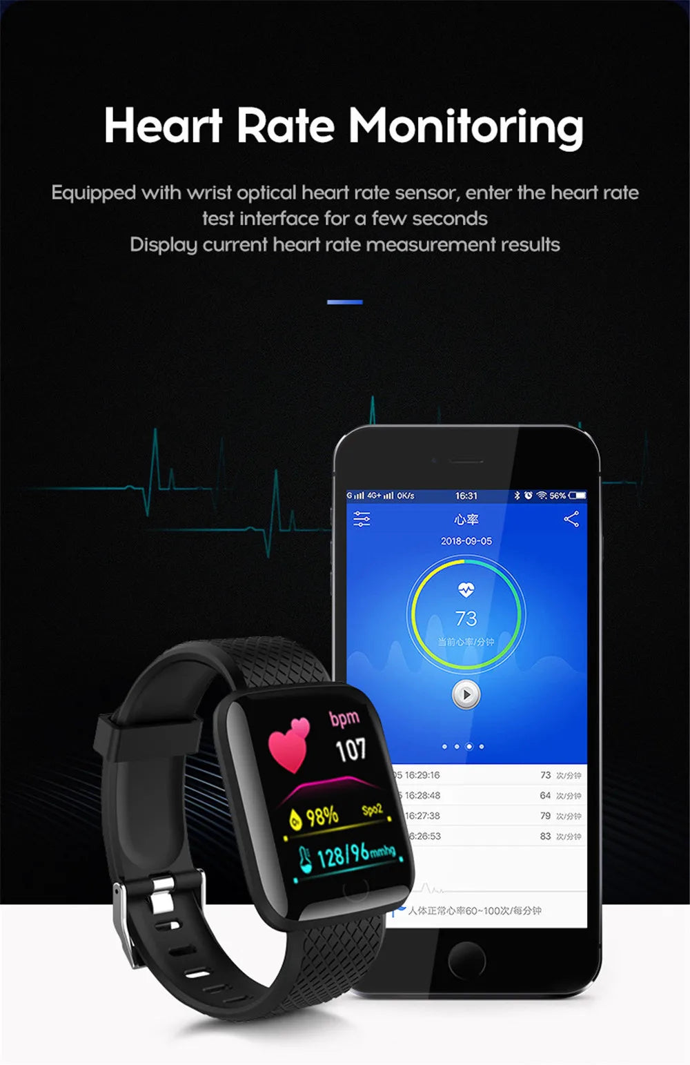 For Xiaomi Bluetooth Smart Watch Men Women Blood Pressure Heart Rate Monitor Sport Smartwatch Tracker Reminder For Android IOS