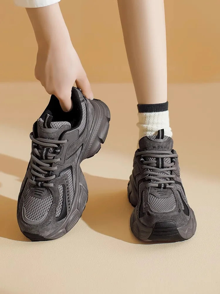 Oulylan Leisure Summer Women Chunky Sneaker Retro Lightweight Mesh Breathable Sports Shoes Ladies Fashion Daily Comfort Footwear