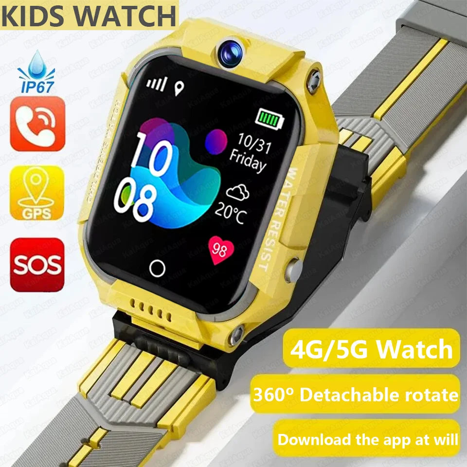 Kids Smart Watch New 5G WIFI Video Call GPS SOS IP68 Waterproof Child Smartwatch HD Camera Monitor Tracker Location Phone Watch