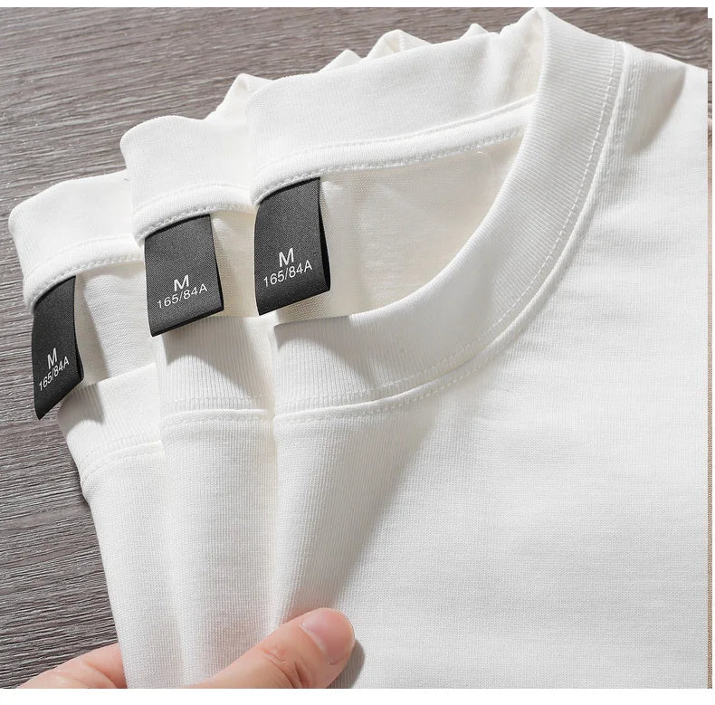 Men's Short Sleeve Heavy T-Shirt.100% Cotton,Short Sleeve O-Neck Top Tees,Plain Harajuku Clothing