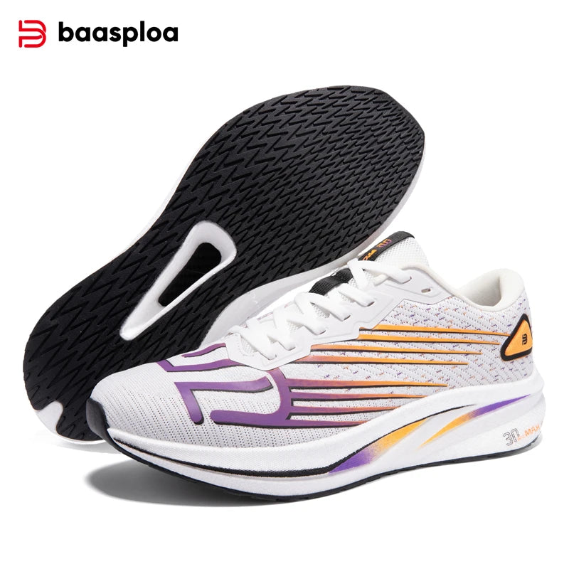 Baasploa Men Running Shoes 2025 New Professional Training Lightweight Sport Shoes Male Carbon Plate Mesh Breathable Sneakers