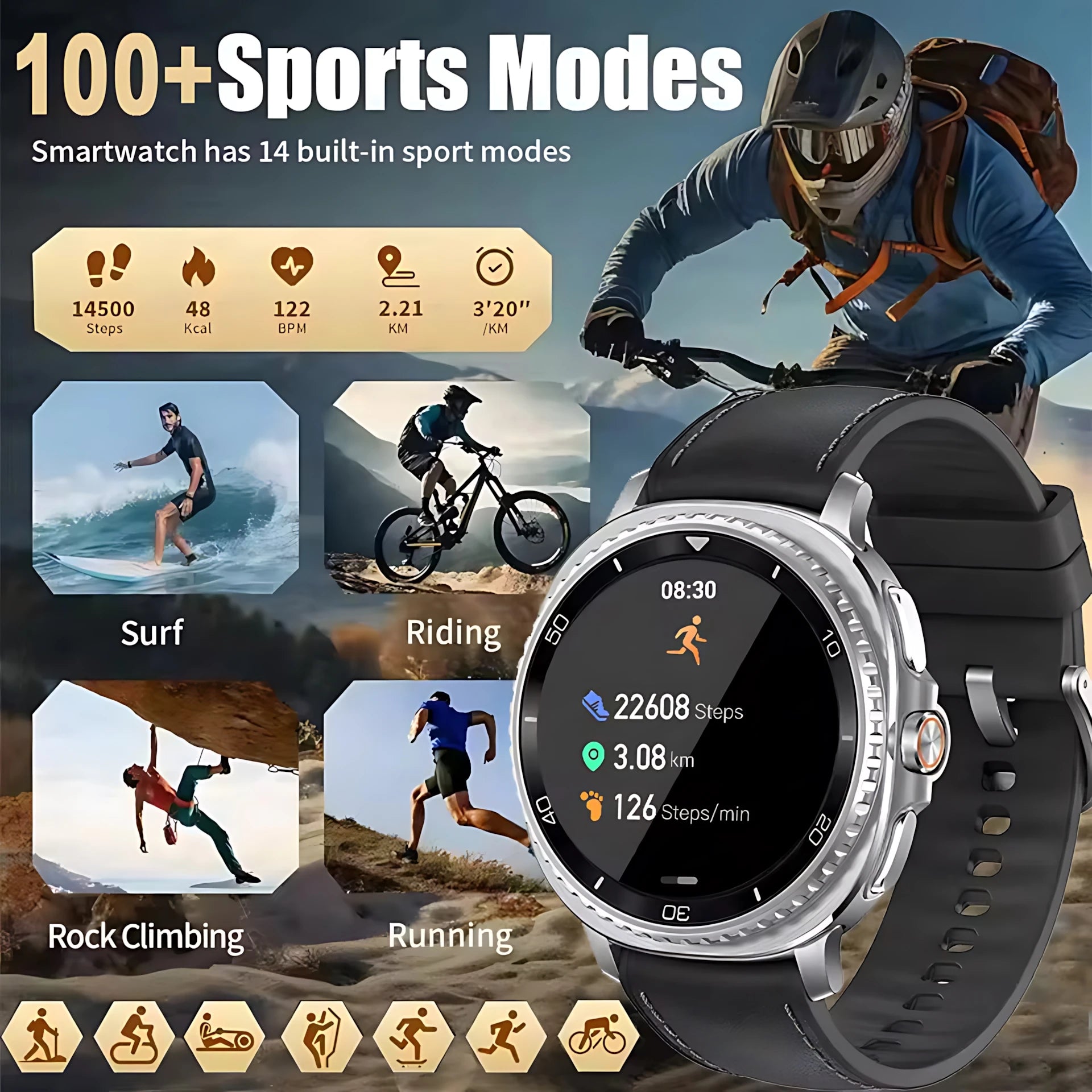 Watch 8 Ultra Classic GPS Compass NFC SmartWatch 46mm Version AMOLEL Rotating Dial BT Call 3ATM Waterproof Watch7 Upgraded Watch