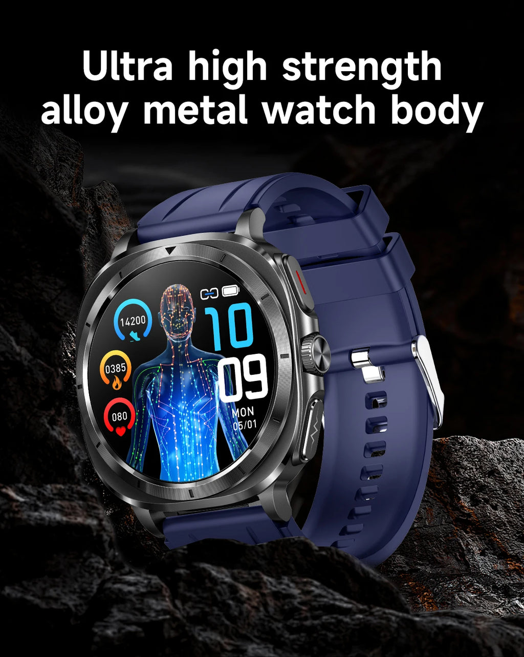 2025 New Laser therapy Three High Uric acid Blood pressure Smartwatch Men ECG+PPG Heart rate Fat Body Analysis NFC Call Watches