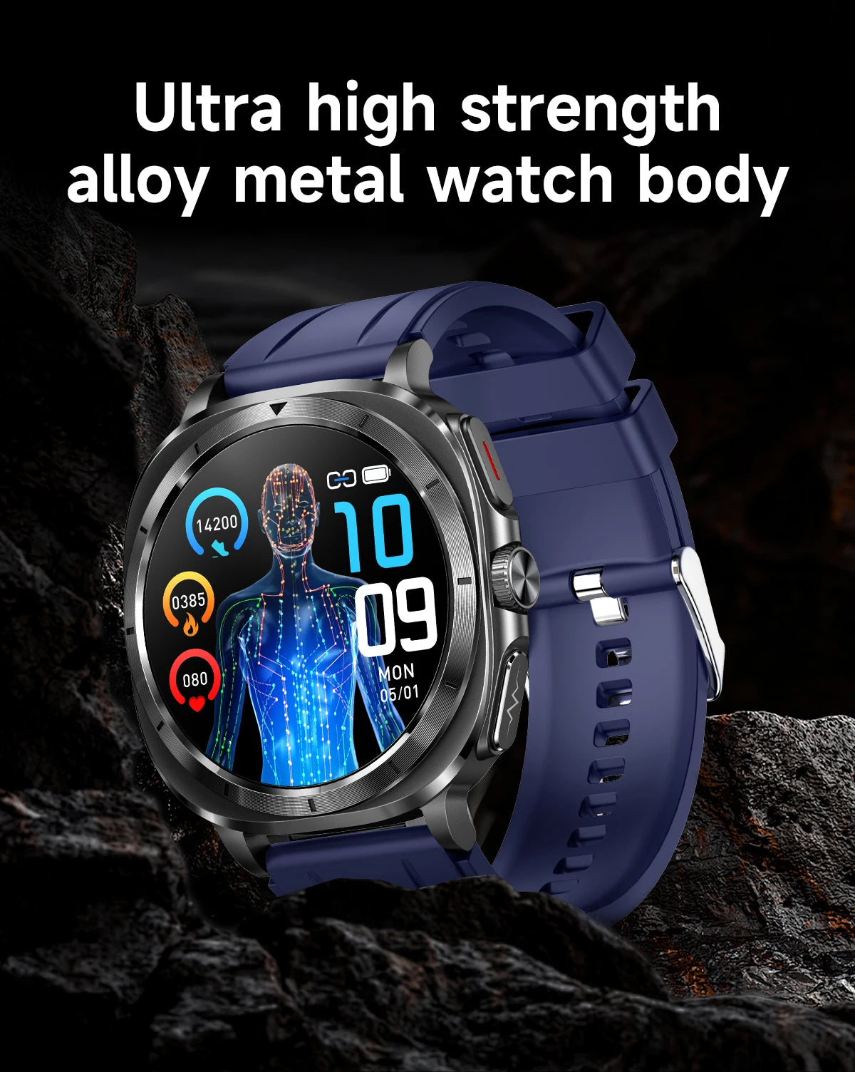 2025 New Laser therapy Three High Uric acid Blood pressure Smartwatch Men ECG+PPG Heart rate Fat Body Analysis NFC Call Watches