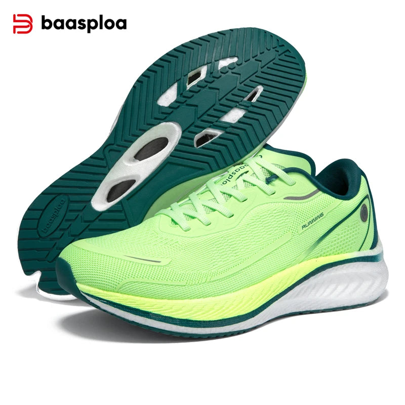 Baasploa Men Running Shoes 2025 New Professional Training Lightweight Sport Shoes Male Carbon Plate Mesh Breathable Sneakers
