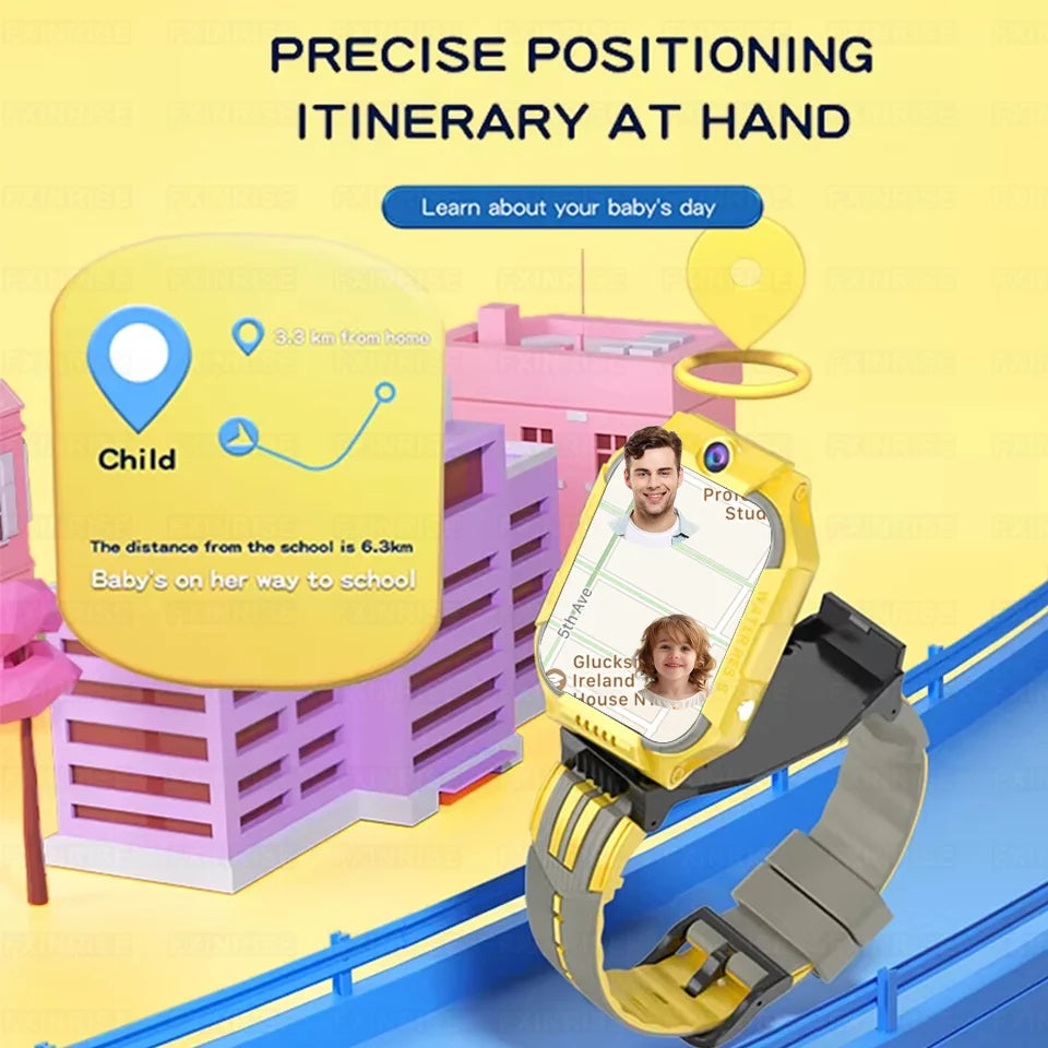 Kids Smart Watch New 5G WIFI Video Call GPS SOS IP68 Waterproof Child Smartwatch HD Camera Monitor Tracker Location Phone Watch