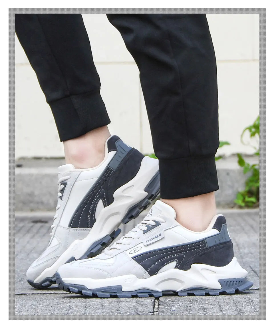 BONA 2023 New Designers Athletic Breathable Footwear Running Shoes Men Comfortable Sneakers  Man Zapatillas Walking Jogging Shoe