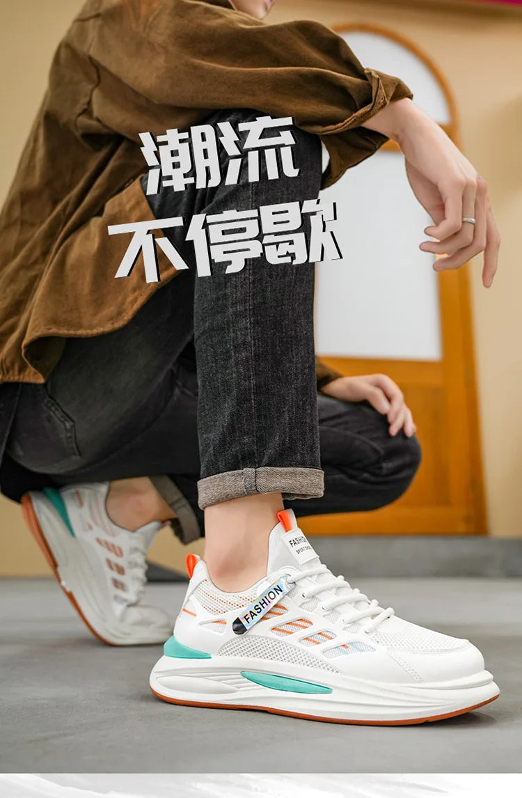 Men's Breathable Sneakers 2025 Autumn Comfortable Breathable Mens Platform Running Shoes Fashion Casual Shoes Zapatillas Hombre