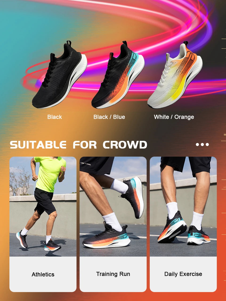 Baasploa Men Running Shoes 2025 New Professional Training Lightweight Sport Shoes Male Carbon Plate Mesh Breathable Sneakers