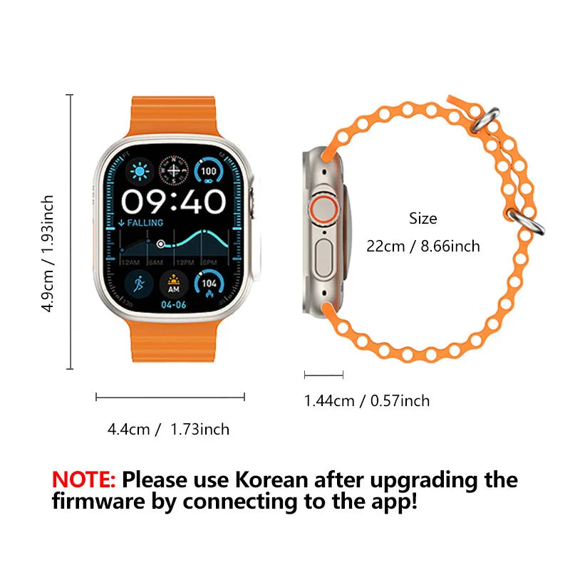 Ultra 4 AI Smart Watches 2.2'' Screen IP68 Waterproof Smartwatch for Men Women Bluetooth Calls Fitness Tracker GPS Sport Modes