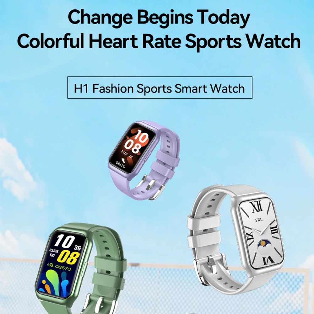 For Android IOS H1 Smartwatch Women Men Heart Rate Blood Oxygen Waterproof Sport Smart watch Watch For Ladies  Gift
