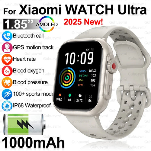2025 New For Huawei Xiaomi Smart Watch Men Women 1.85-Inch HD AMOLED Full Touch Screen IP68 Waterproof Bluetooth Call SmartWatch