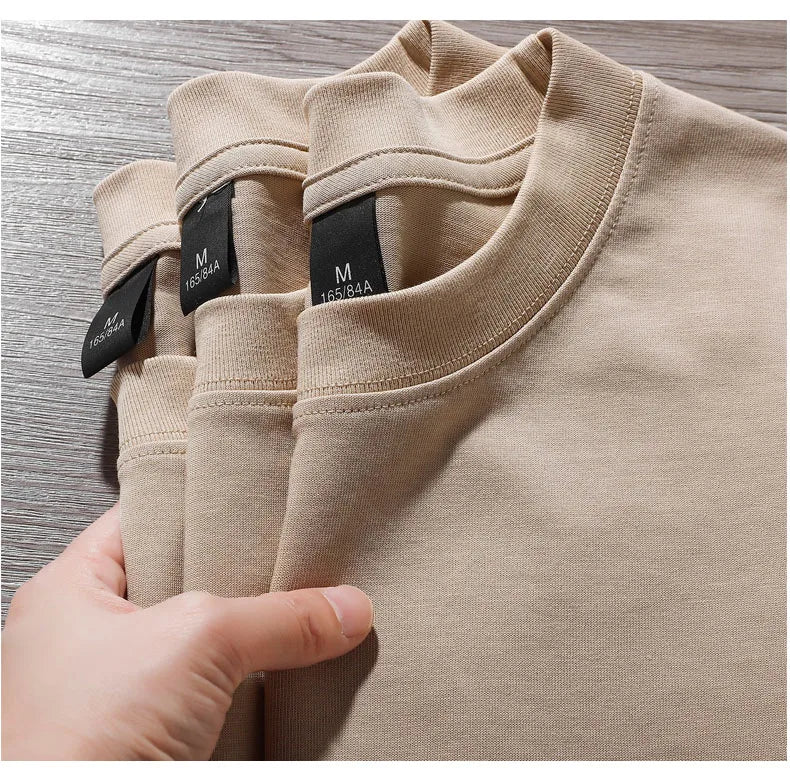 Men's Short Sleeve Heavy T-Shirt.100% Cotton,Short Sleeve O-Neck Top Tees,Plain Harajuku Clothing