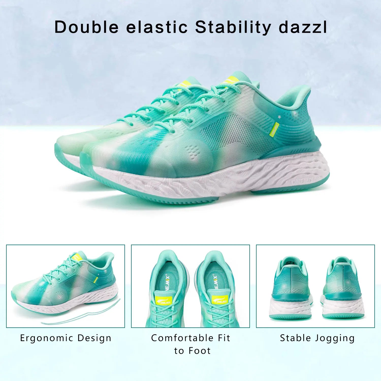 ONEMIX Summer Breathable Mesh Sneakers for Women Jacquard Gradient Soft Tenis Jogging Shoes Lightweight Leisure Outdoor Sneakers