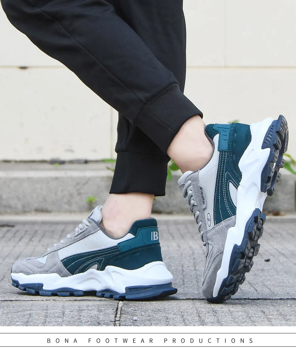 BONA 2023 New Designers Athletic Breathable Footwear Running Shoes Men Comfortable Sneakers  Man Zapatillas Walking Jogging Shoe