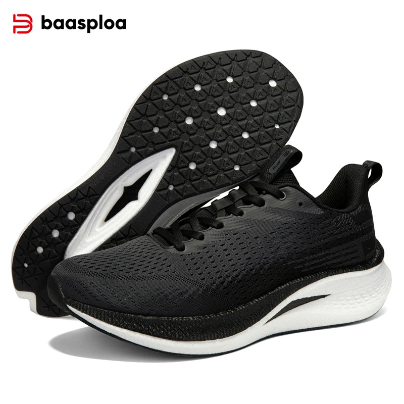 Baasploa Men Running Shoes 2025 New Professional Training Lightweight Sport Shoes Male Carbon Plate Mesh Breathable Sneakers