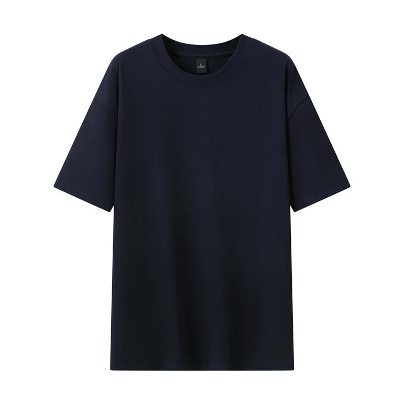 Men's Short Sleeve Heavy T-Shirt.100% Cotton,Short Sleeve O-Neck Top Tees,Plain Harajuku Clothing
