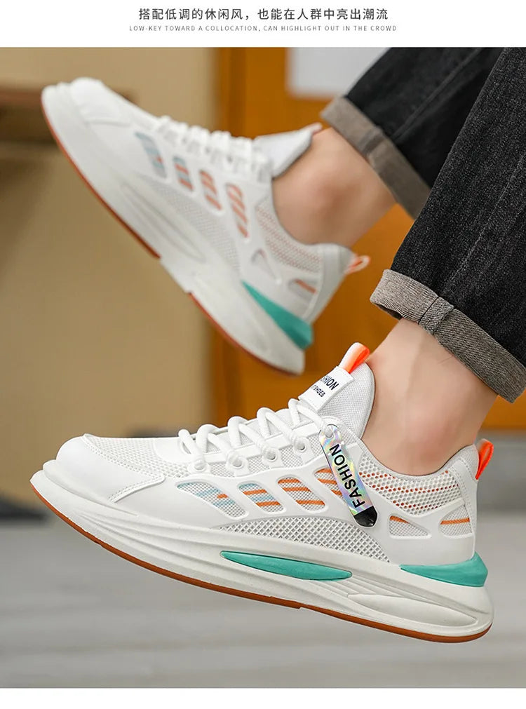 Men's Breathable Sneakers 2025 Autumn Comfortable Breathable Mens Platform Running Shoes Fashion Casual Shoes Zapatillas Hombre
