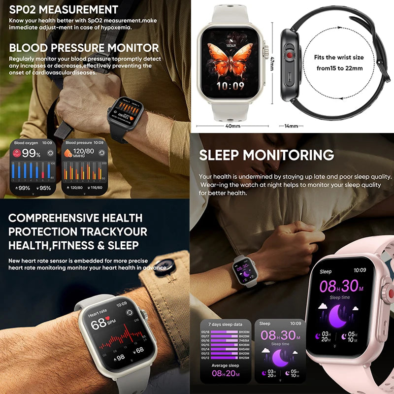 2025 New For Huawei Xiaomi Smart Watch Men Women 1.85-Inch HD AMOLED Full Touch Screen IP68 Waterproof Bluetooth Call SmartWatch