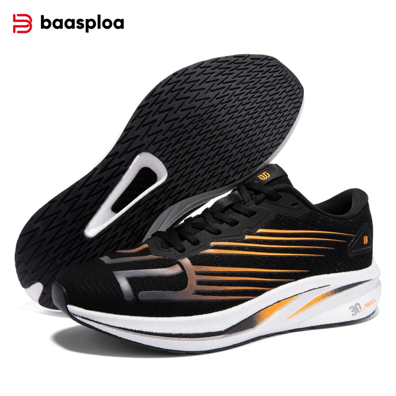 Baasploa Men Running Shoes 2025 New Professional Training Lightweight Sport Shoes Male Carbon Plate Mesh Breathable Sneakers