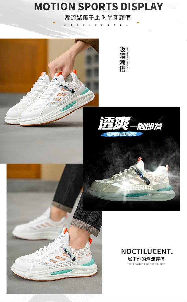 Men's Breathable Sneakers 2025 Autumn Comfortable Breathable Mens Platform Running Shoes Fashion Casual Shoes Zapatillas Hombre