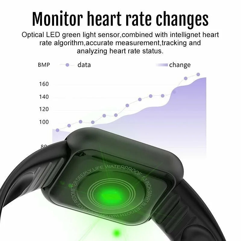 Smart Watch Y68 Bluetooth Fitness Tracker Sports Watch Heart Rate Monitor Blood Pressure Smart Bracelet for Android IOS D20 Pro
