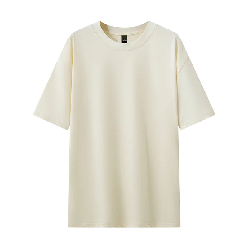 Men's Short Sleeve Heavy T-Shirt.100% Cotton,Short Sleeve O-Neck Top Tees,Plain Harajuku Clothing
