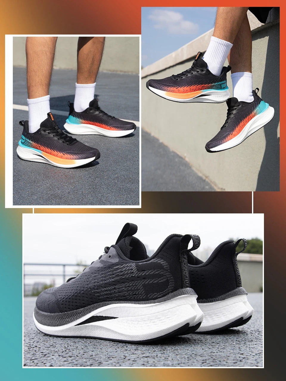 Baasploa Men Running Shoes 2025 New Professional Training Lightweight Sport Shoes Male Carbon Plate Mesh Breathable Sneakers
