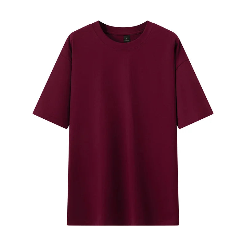 Men's Short Sleeve Heavy T-Shirt.100% Cotton,Short Sleeve O-Neck Top Tees,Plain Harajuku Clothing