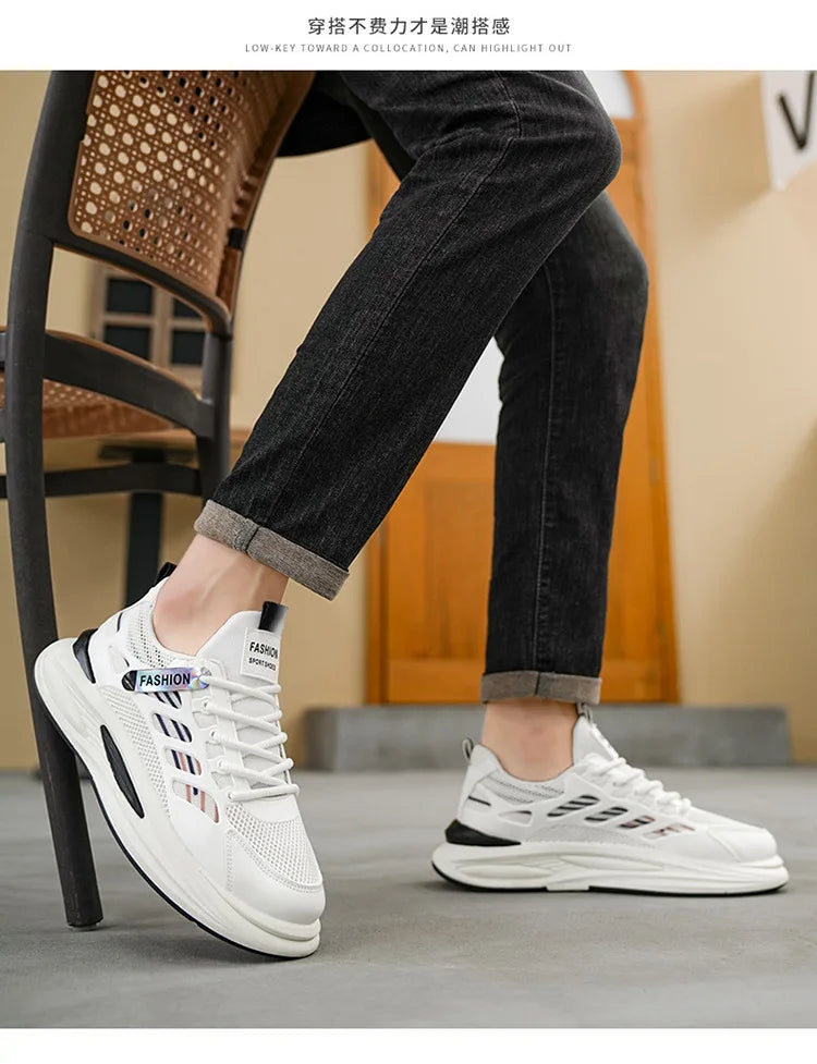 Men's Breathable Sneakers 2025 Autumn Comfortable Breathable Mens Platform Running Shoes Fashion Casual Shoes Zapatillas Hombre