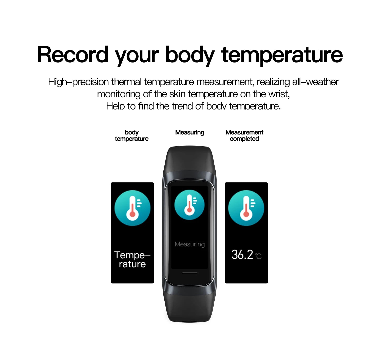 AMOLED Smartwatch Body Temperature Monitor Fitness Clock Sports 3ATM Waterproof Men Smart Watch Band for Women IOS Xiaomi 2025