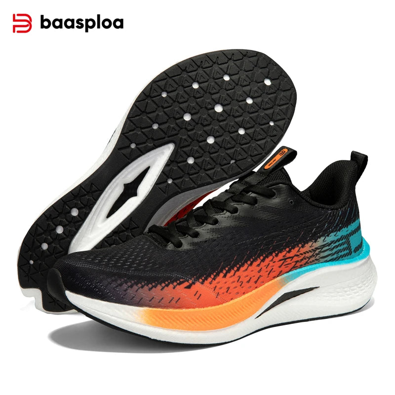 Baasploa Men Running Shoes 2025 New Professional Training Lightweight Sport Shoes Male Carbon Plate Mesh Breathable Sneakers
