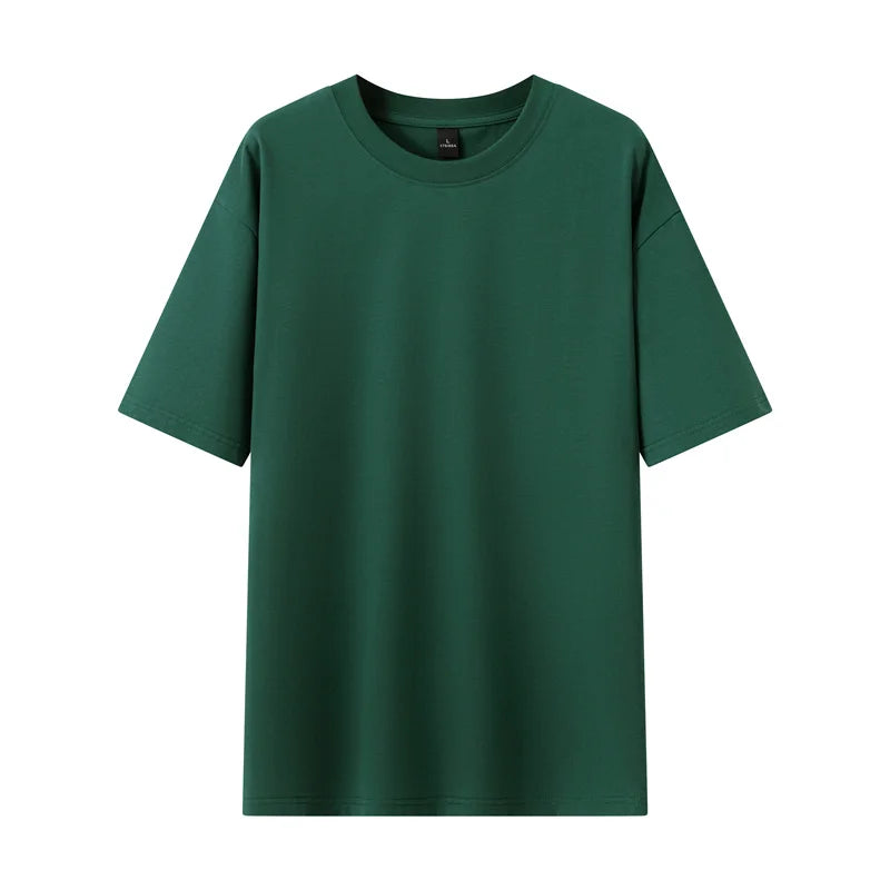 Men's Short Sleeve Heavy T-Shirt.100% Cotton,Short Sleeve O-Neck Top Tees,Plain Harajuku Clothing