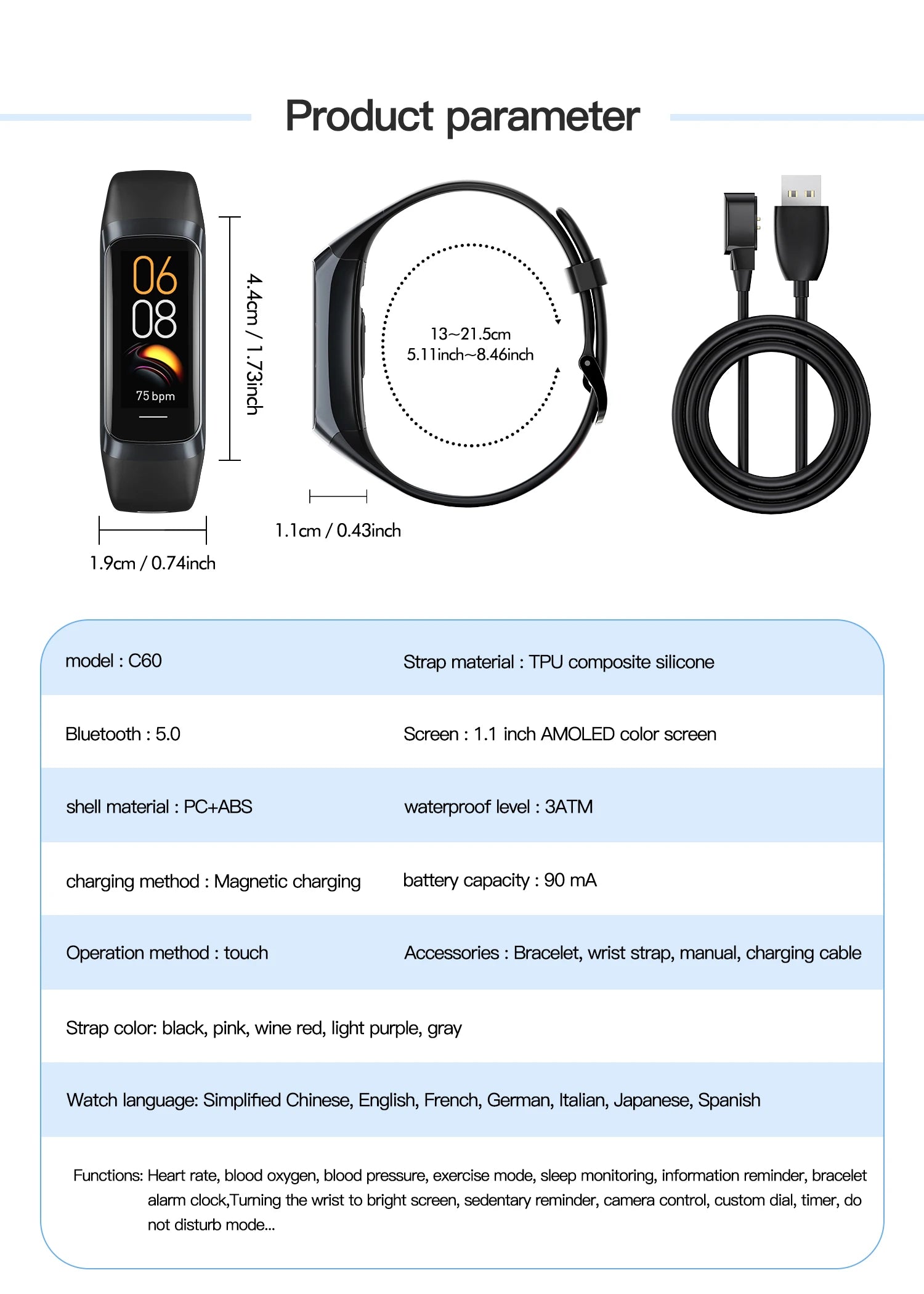 AMOLED Smartwatch Body Temperature Monitor Fitness Clock Sports 3ATM Waterproof Men Smart Watch Band for Women IOS Xiaomi 2025