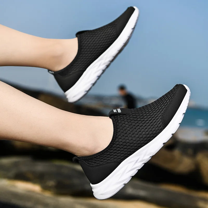YRZL Men's Sneakers Breathable Mesh Men Casual Shoes Outdoor Non-Slip Big Size Loafers Walking Lightweight Male Tennis shoes