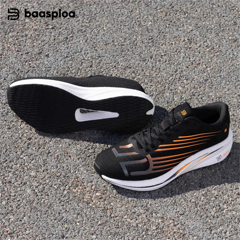 Baasploa Men Running Shoes 2025 New Professional Training Lightweight Sport Shoes Male Carbon Plate Mesh Breathable Sneakers