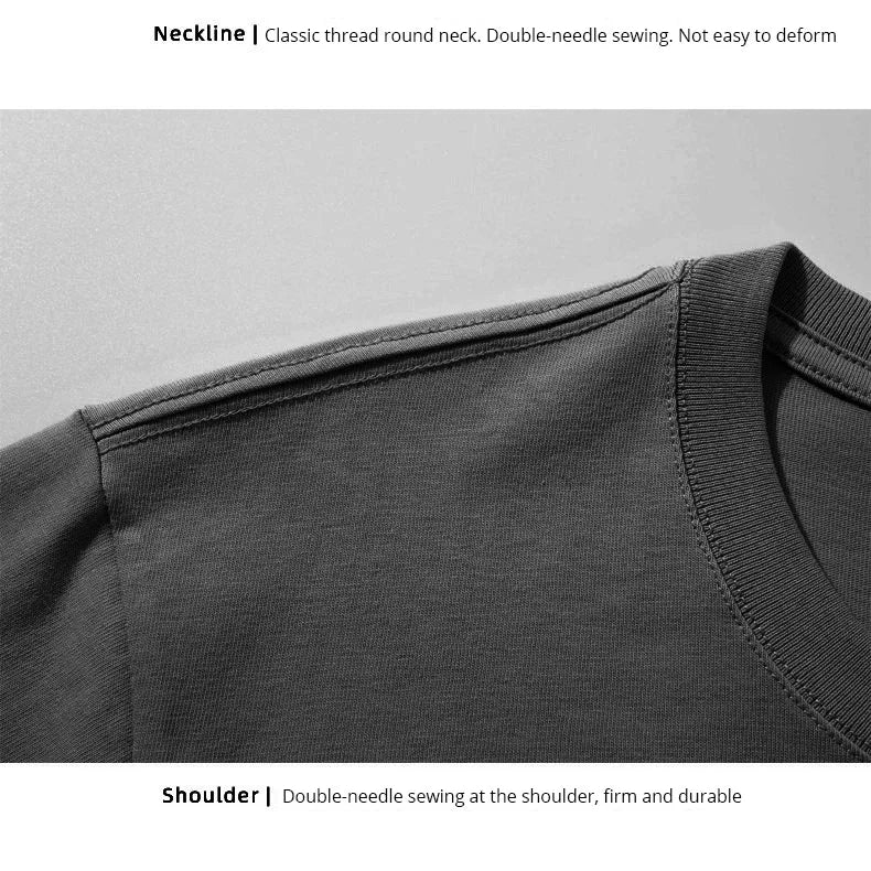 Men's Short Sleeve Heavy T-Shirt.100% Cotton,Short Sleeve O-Neck Top Tees,Plain Harajuku Clothing