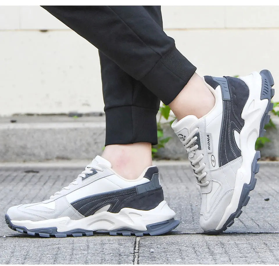 BONA 2023 New Designers Athletic Breathable Footwear Running Shoes Men Comfortable Sneakers  Man Zapatillas Walking Jogging Shoe