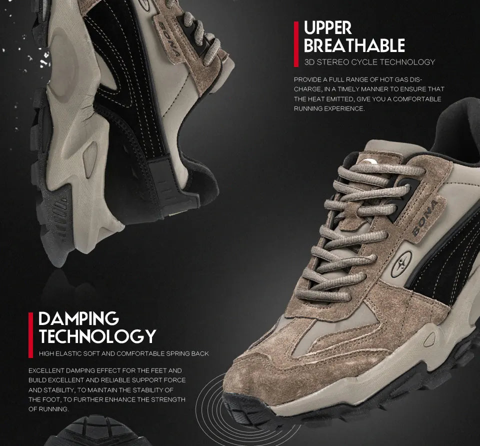 BONA 2023 New Designers Athletic Breathable Footwear Running Shoes Men Comfortable Sneakers  Man Zapatillas Walking Jogging Shoe