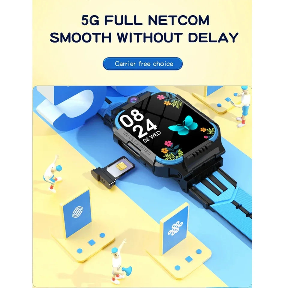 Kids Smart Watch New 5G WIFI Video Call GPS SOS IP68 Waterproof Child Smartwatch HD Camera Monitor Tracker Location Phone Watch