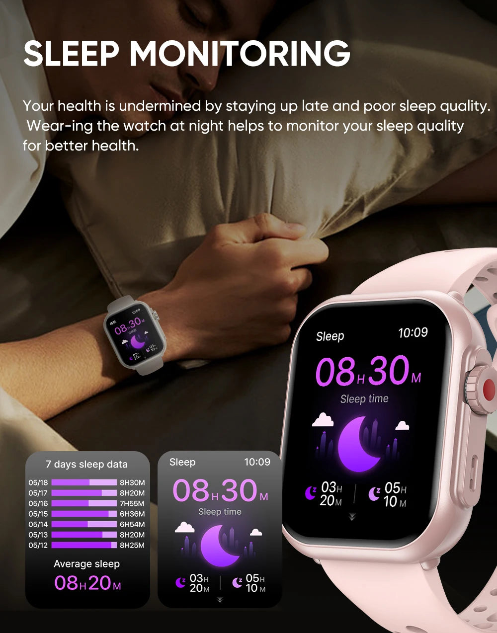 2025 New For Huawei Xiaomi Smart Watch Men Women 1.85-Inch HD AMOLED Full Touch Screen IP68 Waterproof Bluetooth Call SmartWatch