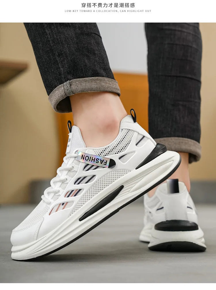 Men's Breathable Sneakers 2025 Autumn Comfortable Breathable Mens Platform Running Shoes Fashion Casual Shoes Zapatillas Hombre
