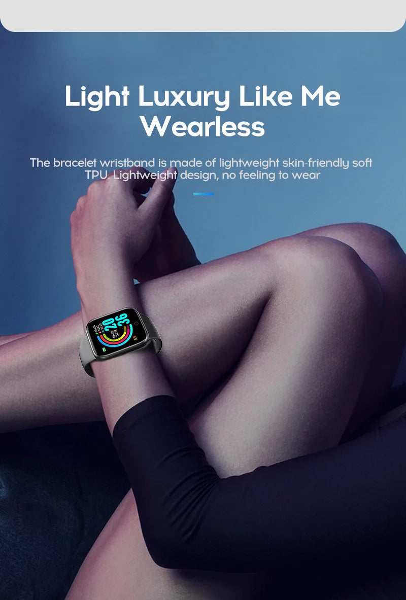 Smart Watch Y68 Bluetooth Fitness Tracker Sports Watch Heart Rate Monitor Blood Pressure Smart Bracelet for Android IOS D20 Pro